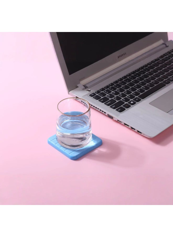 Generic - Natural Absorbent Diatom Mud Solid Color Blank Coaster Direct Sale Insulation Plain Embryo Diatomite Cup Mat Wholesale-Color:Round R Groove (white)-Specifications:10cm*10cm*0.9cm - Image 1