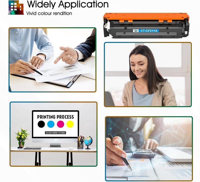 كول تونر حبر تونر متوافق Cool Toner لطابعات HP 131A 131X HP Laserjet Pro 200 Color M251nw MFP M276nw M276n M251n CF210X CF210A CF211A CF212A CF213A (أسود، سماوي، أصفر، أرجواني، 5 قطع) - Image 5