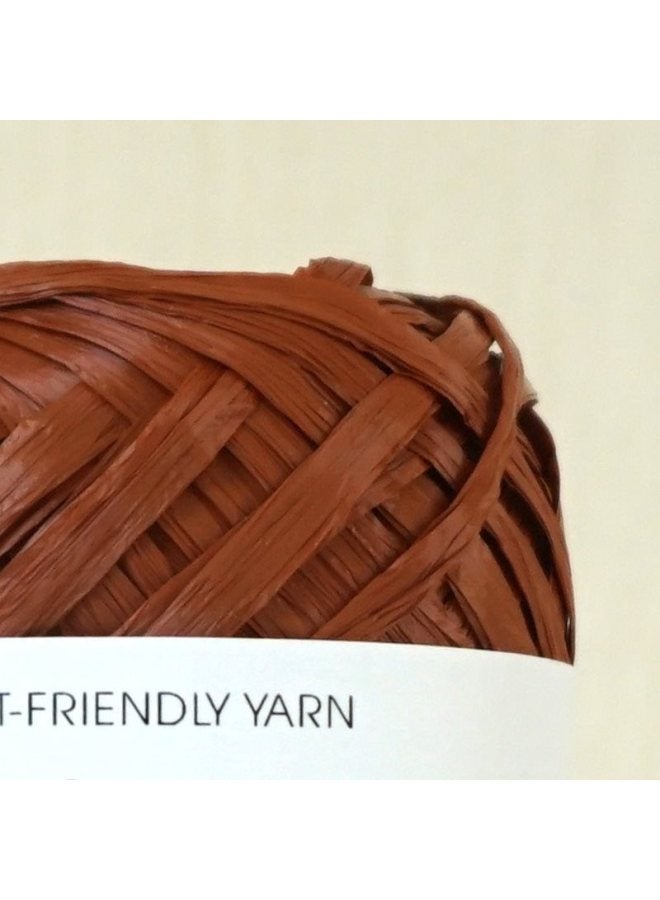 Raffia Line Cotton Straw Hat Bag DIY Crochet Friendly Braided Line ECO RAFFIA-Color:Reddish Brown  - Image 1