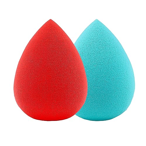 SUAKE Beauty Blender Sponge for Face Makeup – Soft, Latex-Free Makeup Sponge Puff for All Skin Types – Reusable Sponge for Foundation, Concealer & Cream (Single Colour, Pack of 2) - Image 1