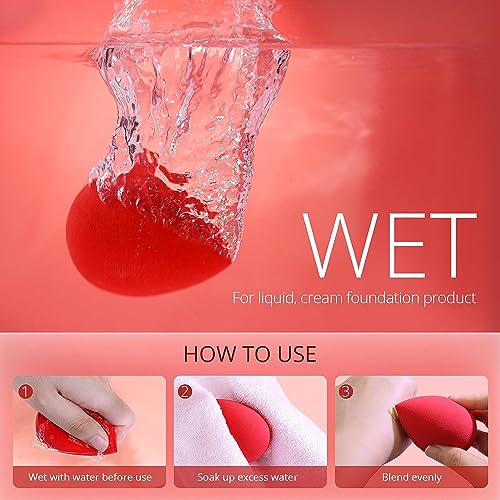 SUAKE Beauty Blender Sponge for Face Makeup – Soft, Latex-Free Makeup Sponge Puff for All Skin Types – Reusable Sponge for Foundation, Concealer & Cream (Single Colour, Pack of 2) - Image 5