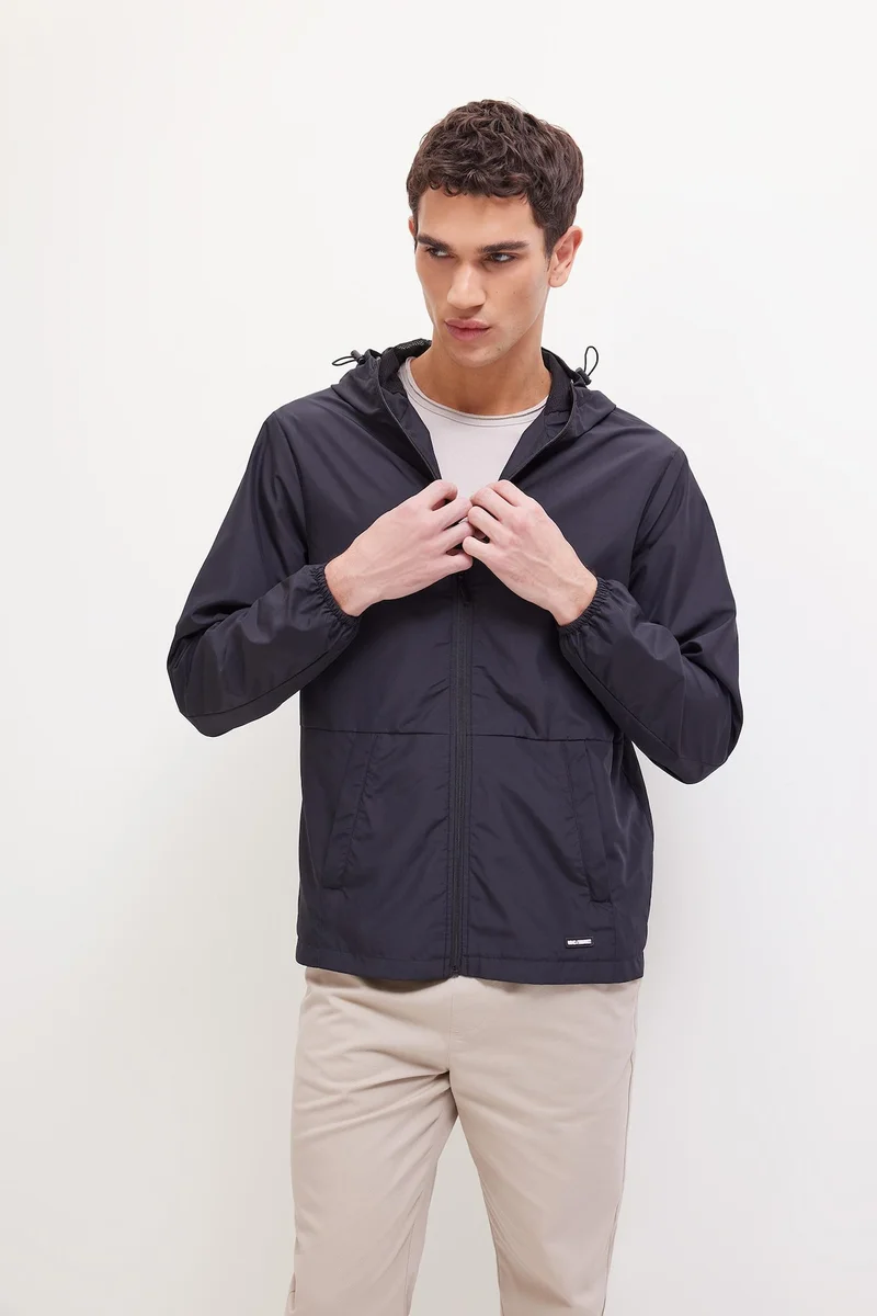 Defacto  Double Sided Slim Fit Hooded Zippered Waterproof Jacket for Men | Best Price UAE