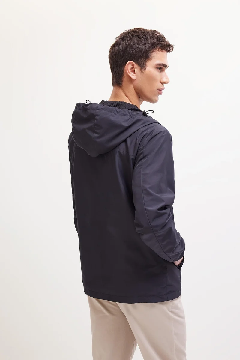 Defacto  Double Sided Slim Fit Hooded Zippered Waterproof Jacket for Men | Best Price UAE