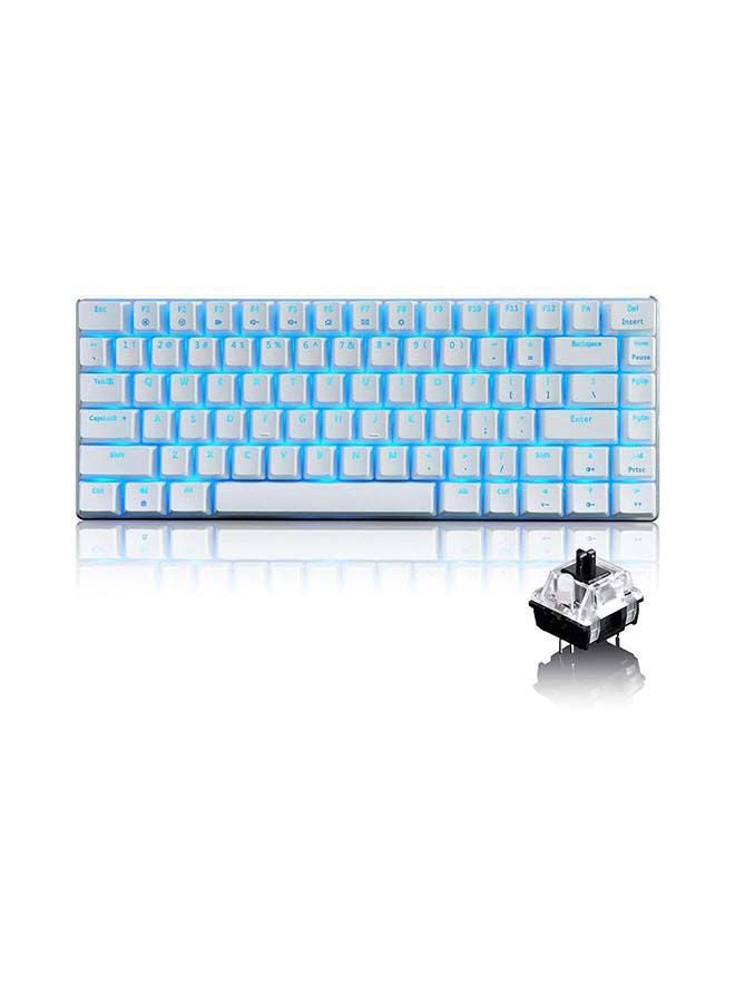 NIBEMINENT AK33 82 Keys Gaming Mechanical Keyboard White Backlit Wireless Bluetooth Blue Switch for Desktop Laptop  - Image 2