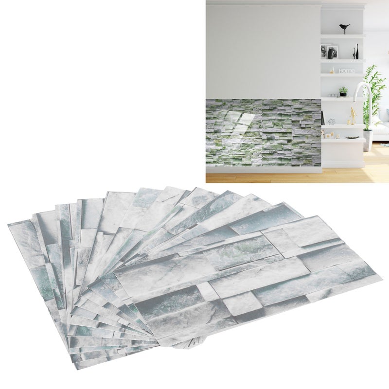 12Pcs PVC Tile Sticker Waterproof Self Adhesive Bathroom Kitchen Living Room Decor Floor Decal(KIT042 ) - Image 3