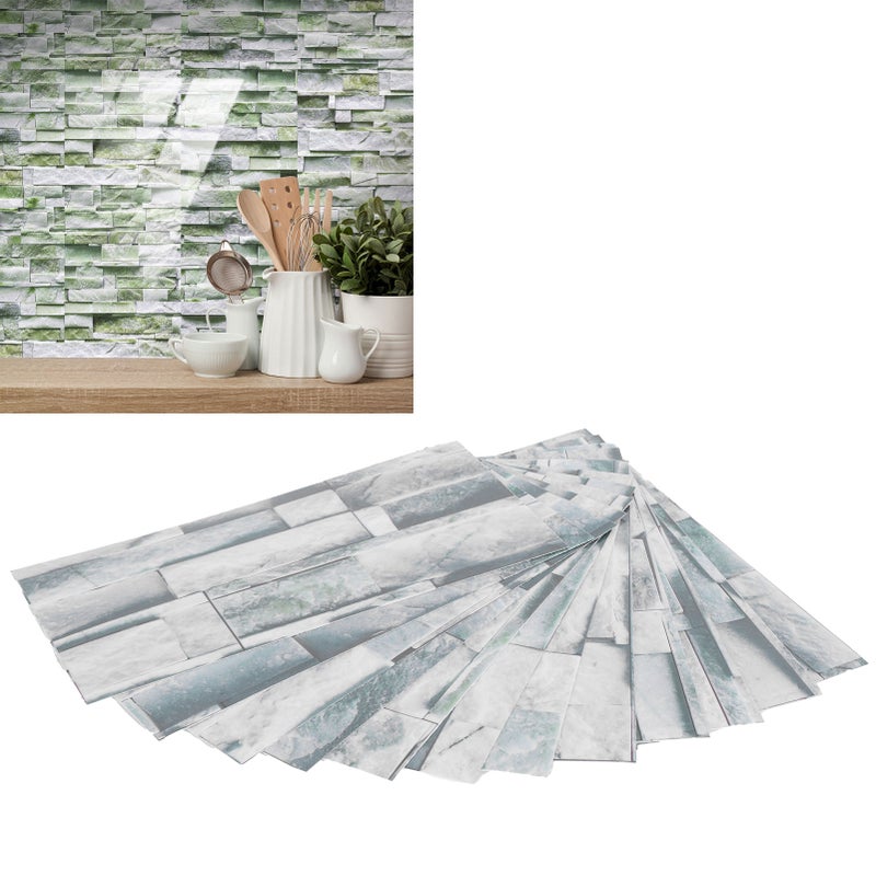 12Pcs PVC Tile Sticker Waterproof Self Adhesive Bathroom Kitchen Living Room Decor Floor Decal(KIT042 ) - Image 4