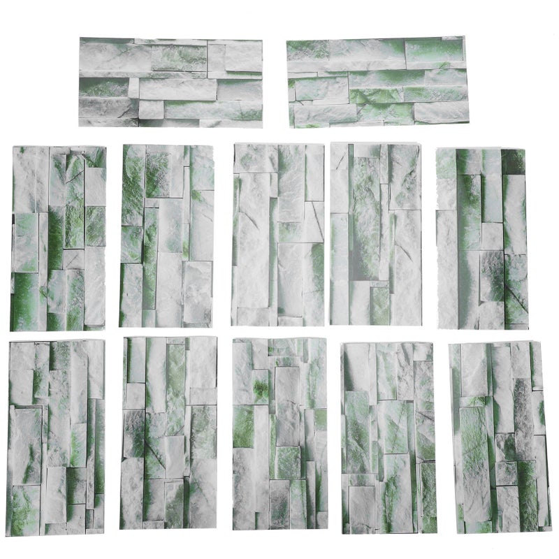 12Pcs PVC Tile Sticker Waterproof Self Adhesive Bathroom Kitchen Living Room Decor Floor Decal(KIT042 ) - Image 1