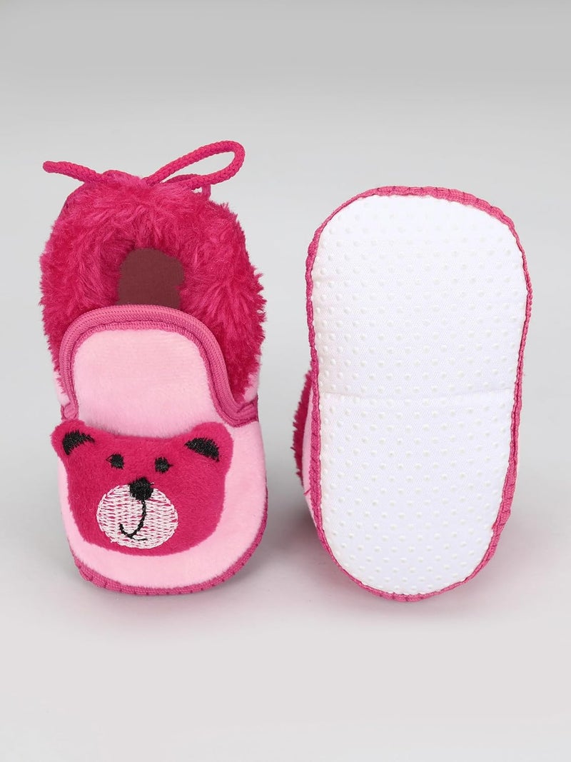 PureSole Baby Booties with Cute Animal Design – Soft Plush Infant Shoes for Newborns and Toddlers (6–12 Months) - Image 5