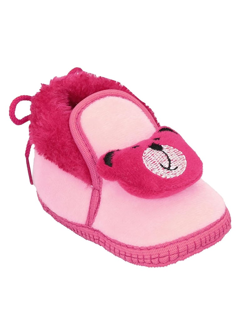 PureSole Baby Booties with Cute Animal Design – Soft Plush Infant Shoes for Newborns and Toddlers (6–12 Months) - Image 1