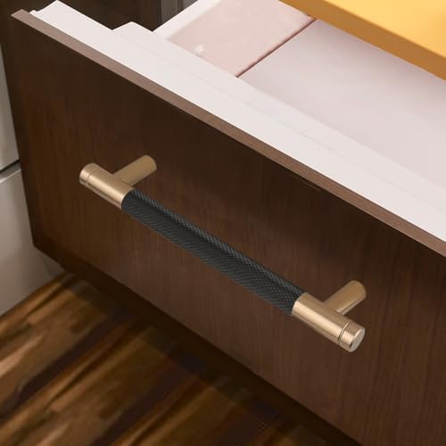Gutuwellea 20 Pack 5 Inch 128 mm Bronze and Black Knurled Cabinet Handles Cabinet Pulls Aluminum Handles Knurled Drawer Pulls Oxidation Finish with Diamond Pattern - Image 3