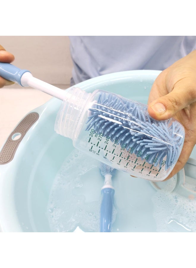 Auerllcy Silicone Bottle Cleaning Brush, 12" Long Handle Water Bottles Cleaner for Baby Bottles, Sports Bottle, Vase, Glassware, and Smaller Diameter Bottle Openings - Image 3