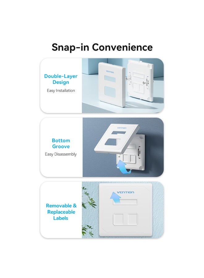 VENTION VENTION 2-Port Keystone Jack Wall Plate White Model # IFEW0 - Image 5