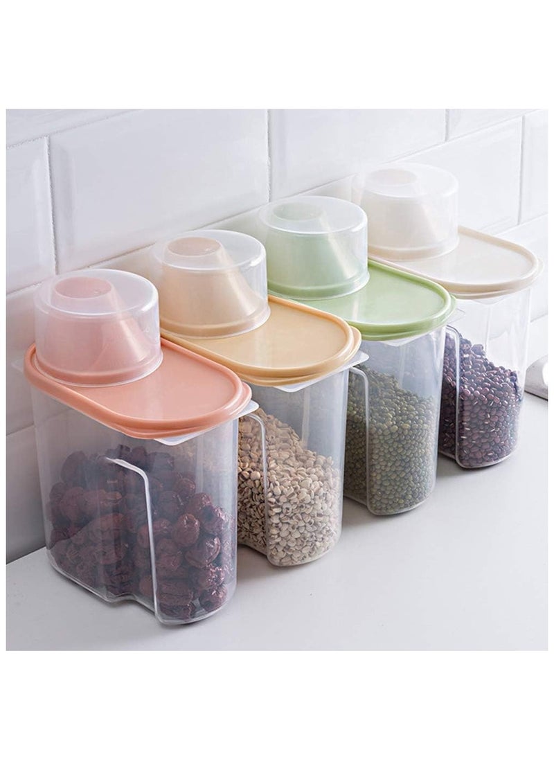 Generic - BEEK Elinala Cereal Storage, 4-Piece Storage Containers Set, Labelled Storage Boxes for the Kitchen with Lid for Dry Food, Cereals and Flour. - Image 1