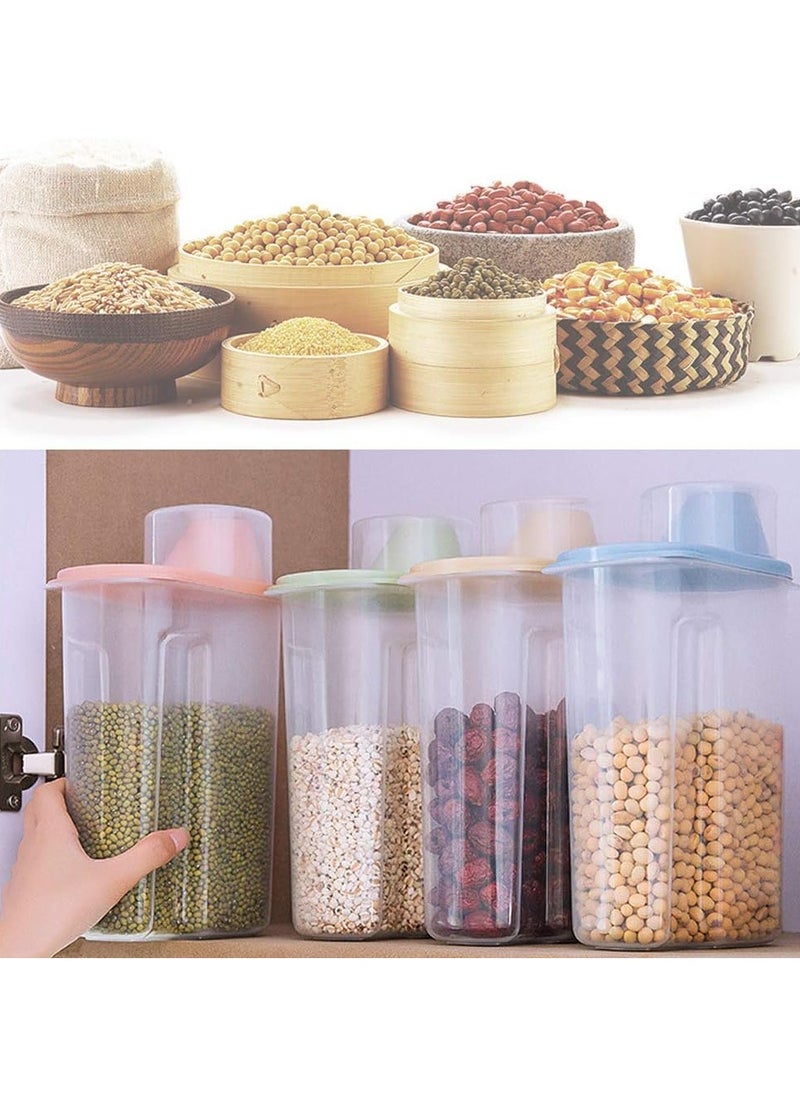 Generic - BEEK Elinala Cereal Storage, 4-Piece Storage Containers Set, Labelled Storage Boxes for the Kitchen with Lid for Dry Food, Cereals and Flour. - Image 1