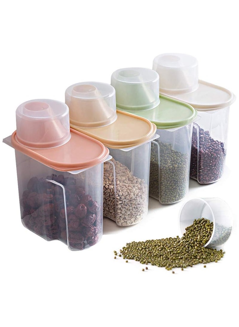 Generic - BEEK Elinala Cereal Storage, 4-Piece Storage Containers Set, Labelled Storage Boxes for the Kitchen with Lid for Dry Food, Cereals and Flour. - Image 1