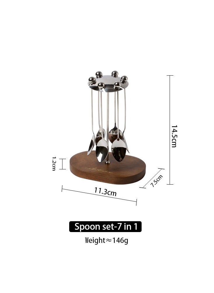 عام مجموعة من ملاعق الفاكهة الصلبة من الفولاذ المقاوم للصدأ على شكل دائري. هذه الملاعق الصغيرة تستخدم في الحلويات والكعكات، كما يمكن استخدامها لتحريك القهوة وكذلك كملاعق شاي لتلبية احتياجات عشاء الشاي. - Image 2