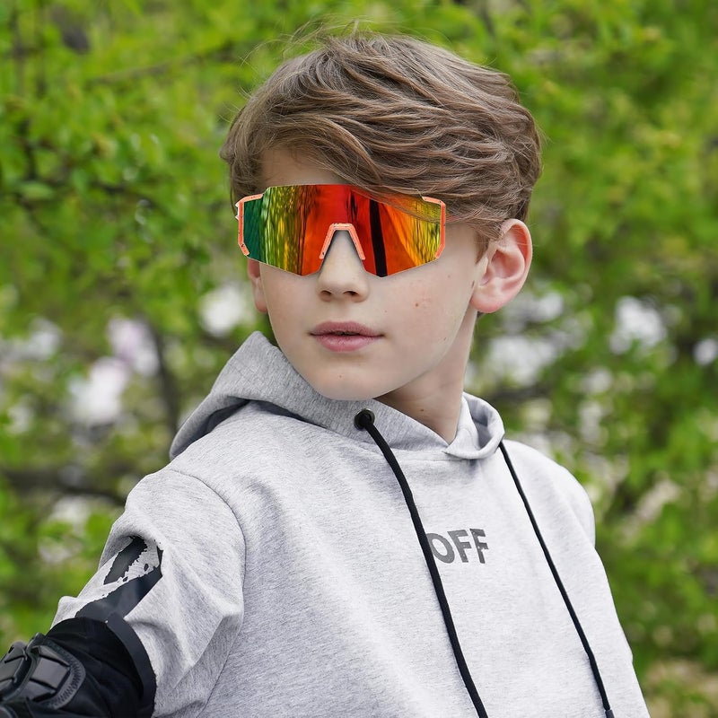 Duco Light & heavy use compatible Polarized Kids Sunglasses Youth Sports Cycling Shades Lightweight Frame UV400 Child Boys Girls Baseball SunGlasses DK310 Wide use selected material - Image 2