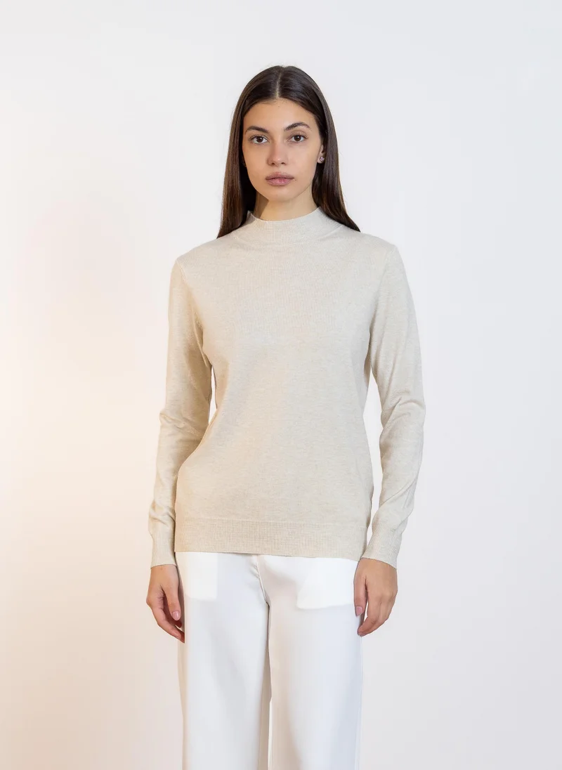 SHAPES HIGH NECK KNITTED TOP