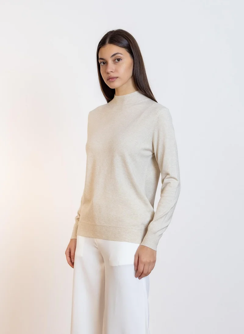 SHAPES HIGH NECK KNITTED TOP