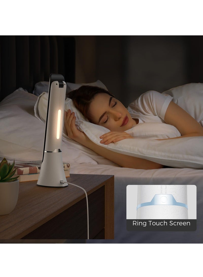 Light Therapy Lamp, 10000 LUX UV-Free LED Sunlight Light, Full Spectrum Mood Light, Touch Control Desk Lamp with Night Light Function for Work Office Home(White)  - Image 5