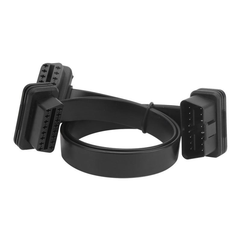 OBD2 Splitter 16 Pin Connector With 0.98ft Length: Dual Device Compatibility - 16 Brass Wires For Superior Conductivity, Durable ABS Material OBD Extension Cable For Professional Automotive Diagnostic - Image 1