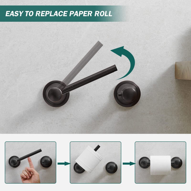 Hoimpro Wall Mounted Rustproof Toilet Tissue Paper Holder Bathroom Accessories Toilet roll Paper Hanger, Oil Rubbed Bronze - Image 3