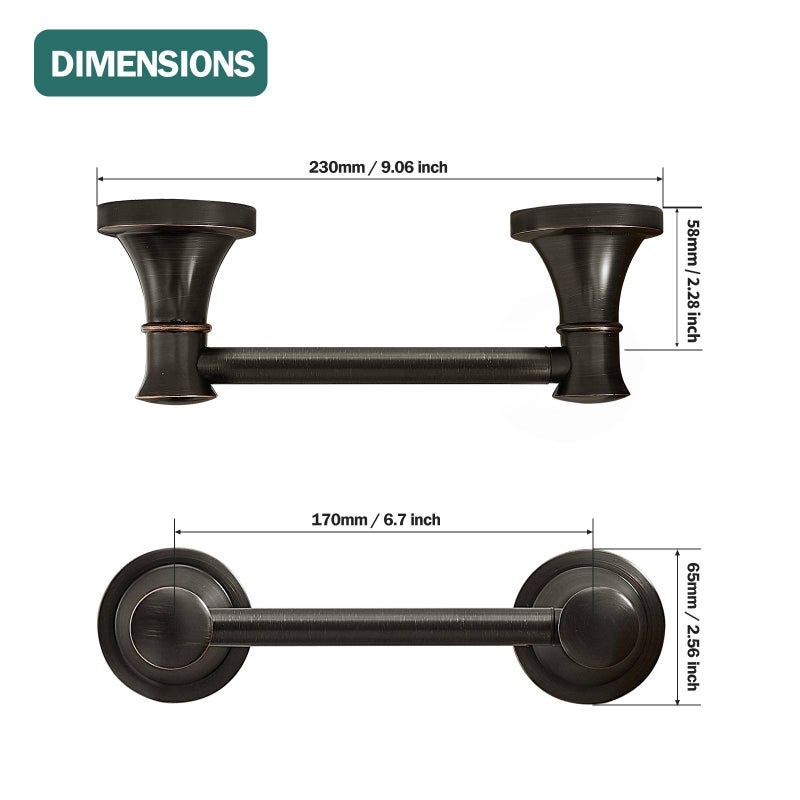 Hoimpro Wall Mounted Rustproof Toilet Tissue Paper Holder Bathroom Accessories Toilet roll Paper Hanger, Oil Rubbed Bronze - Image 4