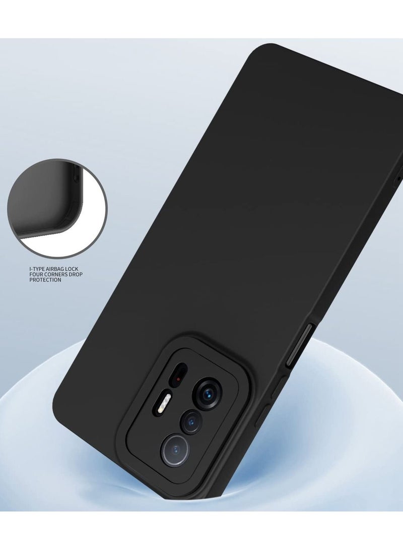 general Rubberised Matte Soft Silicone TPU with Camera Protection Flexible Back Case Cover for Mi 11T Pro (Black) - Image 3