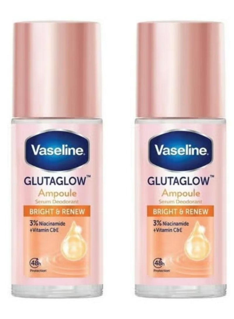 Vaseline Glutaglow Bright And Renew Ampoule Serum Deodorant 45 ML 2 Pcs - Image 1