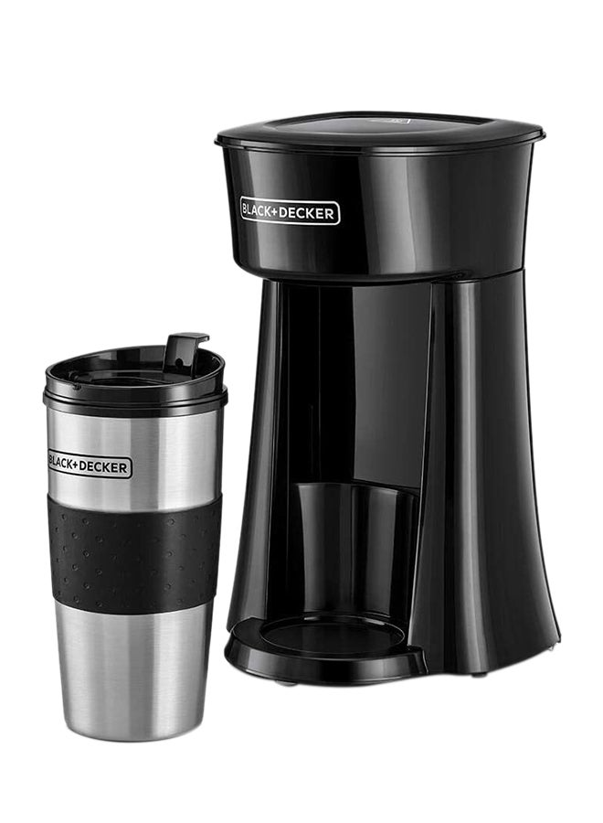 BLACK+DECKER Coffee Machine, Includes 360ml Travel Mug with Lid, Auto-Off, Permanent Filter, Overfill Protection, Compact Design, Easy Storage, ECO Friendly, 360 ml 650 W DCT10-B5 Black/Silver - Image 2