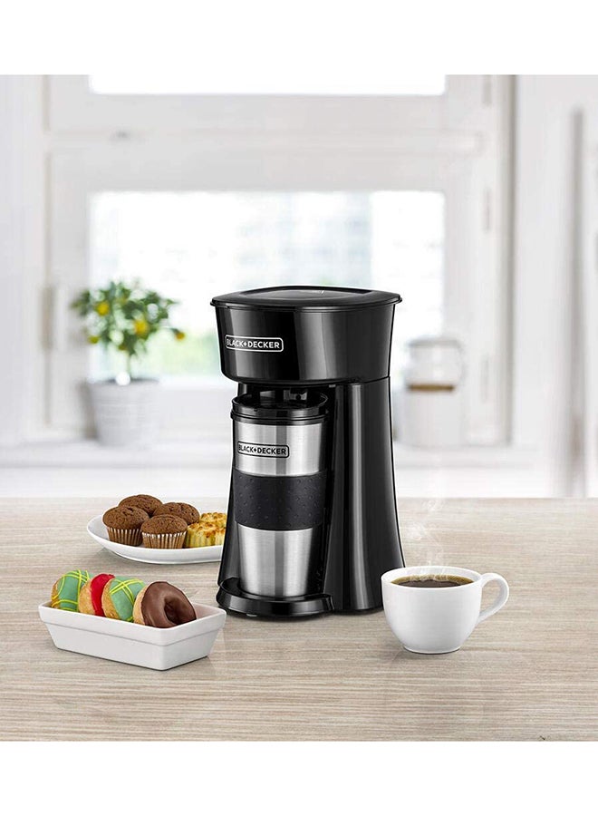 BLACK+DECKER Coffee Machine, Includes 360ml Travel Mug with Lid, Auto-Off, Permanent Filter, Overfill Protection, Compact Design, Easy Storage, ECO Friendly, 360 ml 650 W DCT10-B5 Black/Silver - Image 5