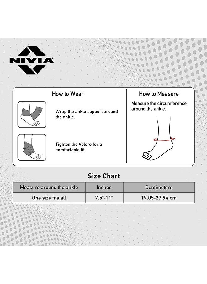 Nivia - Neoprene Orthopedic Weight Lifting Ankle Support | Free Size - Adjustable with Velcro | Material - Neoprene | Pain Relief, Gym, Sports, Exercise, Workout, Cycling - Image 1