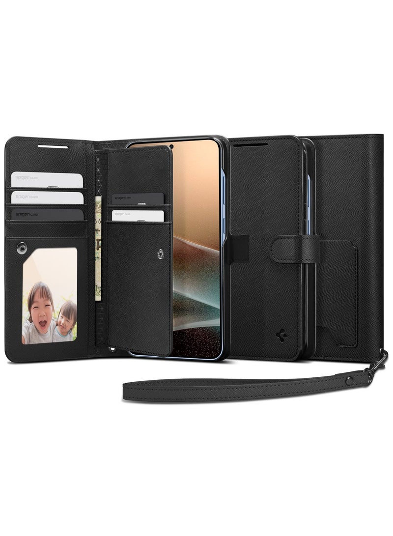 Spigen Wallet S for Samsung Galaxy S25 PLUS Case Cover Folio [7 Card Slots + Cash compartment] - Black - Image 1