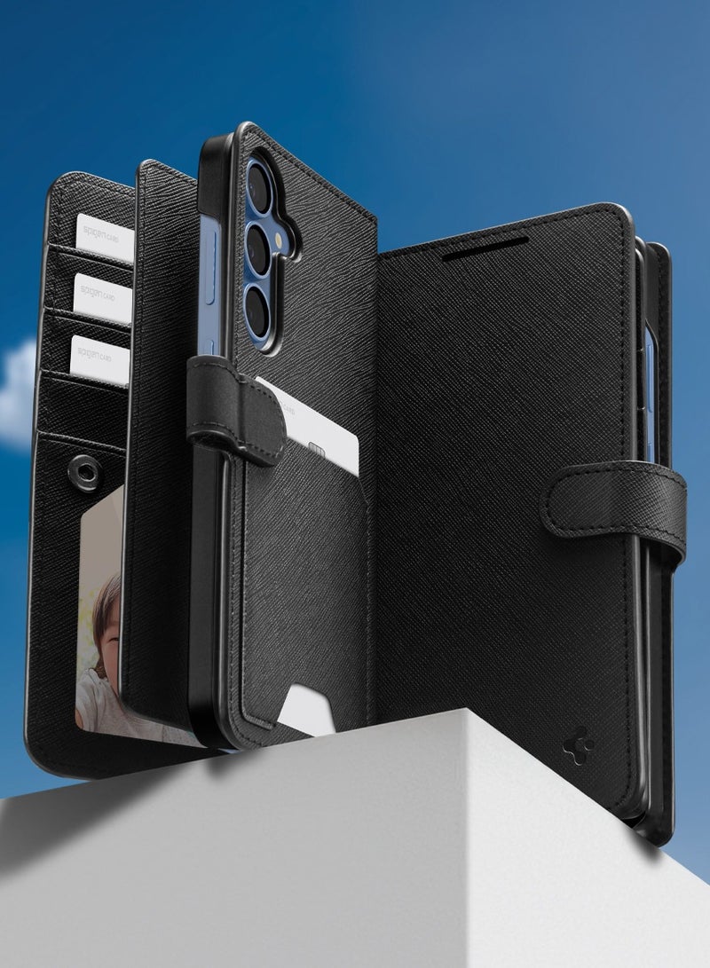 Spigen Wallet S for Samsung Galaxy S25 PLUS Case Cover Folio [7 Card Slots + Cash compartment] - Black - Image 3