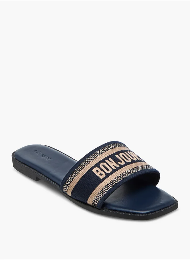 سيليست Women's Textured Slip-On Flat Sandals