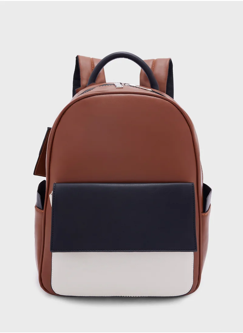 Robert Wood Casual Faux Leather Backpack