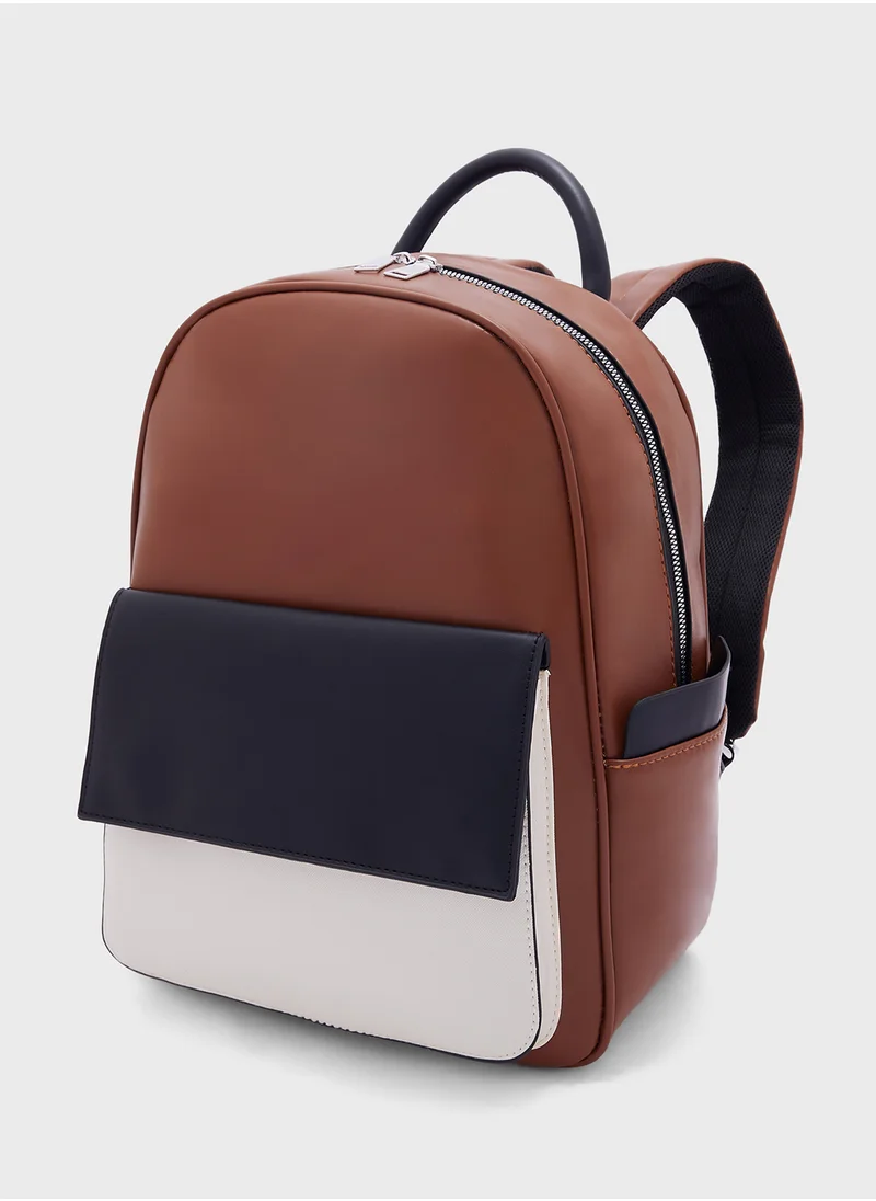 روبرت وود Casual Faux Leather Backpack