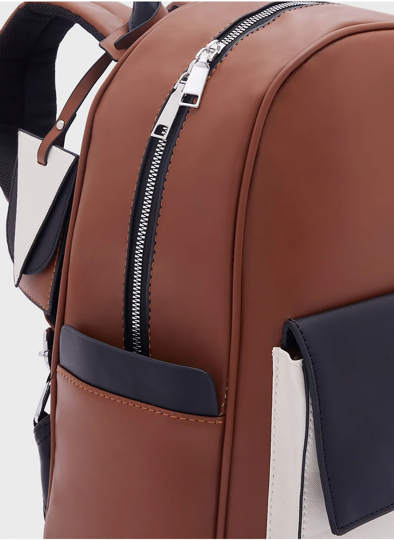 روبرت وود Casual Faux Leather Backpack