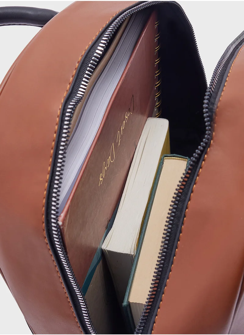 روبرت وود Casual Faux Leather Backpack