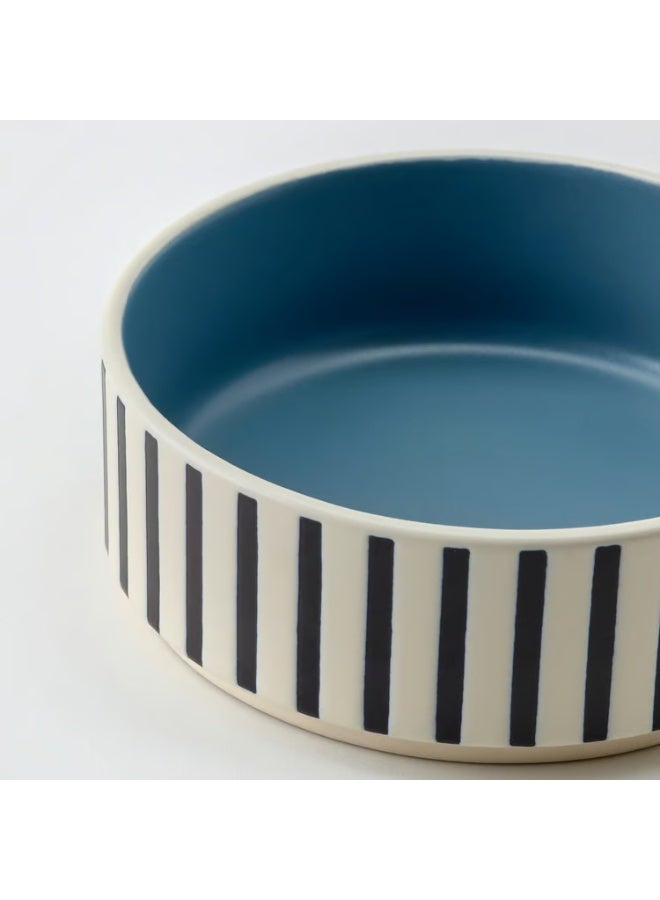 Pet Bowl Stripe Pattern Black-Blue/Grey-Blue 11 cm - Image 5