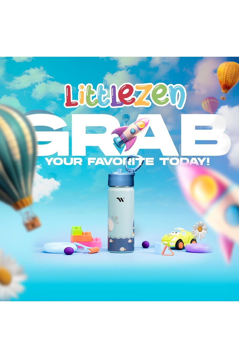 S2C Kids Water Bottle with Straw Lid – 550ml Stainless Steel, Double Wall Insulated, BPA-Free, Leak-Proof Bottle for School & Toddlers (blue) - Image 5