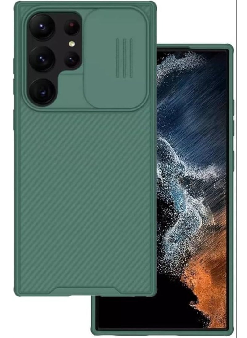 إلترازون Case for Samsung Galaxy S23 Ultra 5G, nillkin CamShield case Protective Cover with Camera Protector Hard PC Ultra Thin Anti-Scratch Phone Case For Samsung Galaxy S23 Ultra 2023 (Green) - Image 1