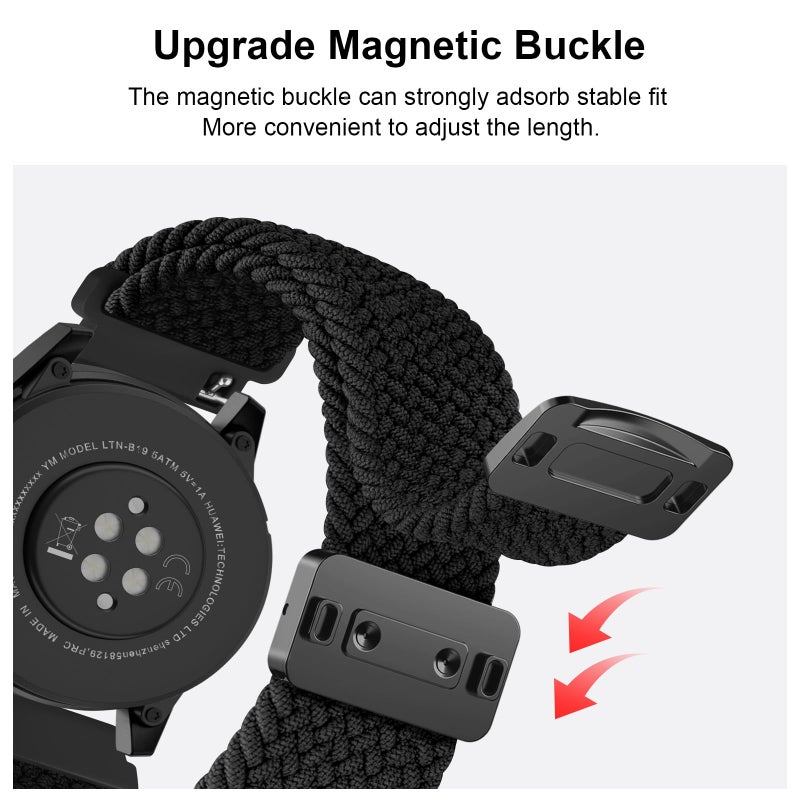 Meliya Bands Compatible with Garmin Vivoactive 5 / Vivoactive 3 Watch Band, Garmin Venu 2 Plus / Venu Sq / Venu Bands Women Men, Soft Nylon Sport Replacement Strap for Garmin Vivoactive 5, Venu 2 Plus, Venu Sq, Venu, Vivomove Sport, Forerunner 645 / 245 Music Smart Watch - Image 4
