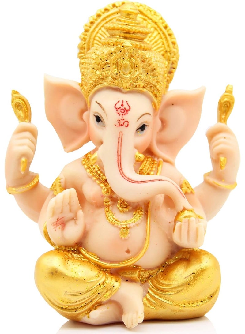 تمثال ملون مبارك للإله غانيشا غانباتي إله الفيل، تمثال إله الفيل، تمثال منحوت يدويًا لزينة بوذا لتزيين المنزل والحرف اليدوية - Image 4