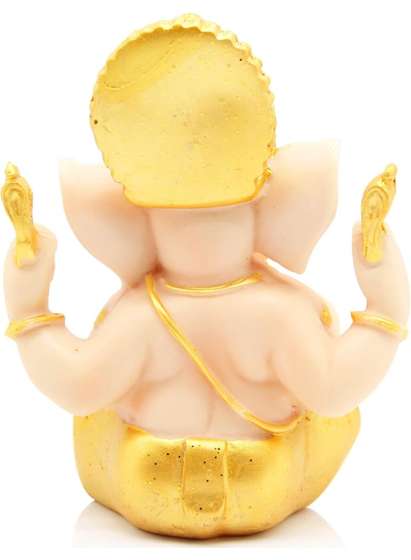 تمثال ملون مبارك للإله غانيشا غانباتي إله الفيل، تمثال إله الفيل، تمثال منحوت يدويًا لزينة بوذا لتزيين المنزل والحرف اليدوية - Image 5