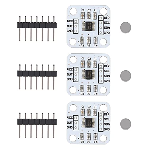 UMLIFE 3pcs AS5600 Magnetic Encoder High Precision Sensor Module, 12bit, I2C, PWM, Voltage Output, Non-Contact, 23x23mm - Image 1