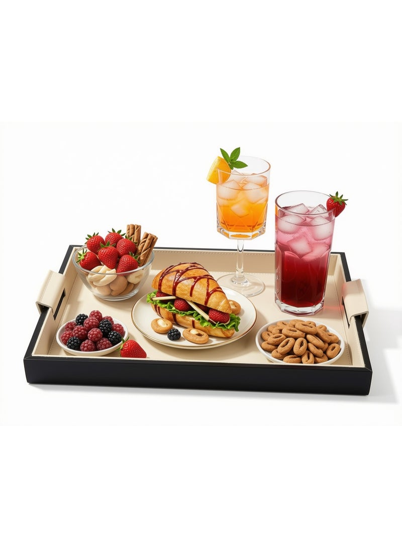 A luxurious serving tray featuring an elegant rectangular design and soothing colors. - Image 4