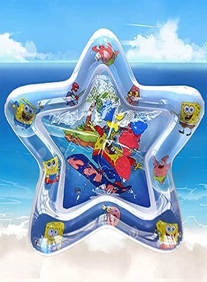 VDHJA Baby Kids Water Play Mat Toys Inflatable Tummy Time Fun Activity Play Center Indoor and Outdoor Water Play Mat for Baby (Blue) - Image 1