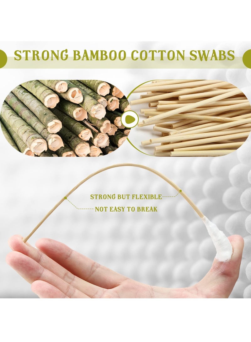 SYOSI 200 Pcs Long Handle Cotton Swabs, 8 Inch/20cm Cotton Swabs, Oversized Bamboo Handle Cotton Swabs, Large Cotton Swabs for Wound Cleaning, Care, Makeup