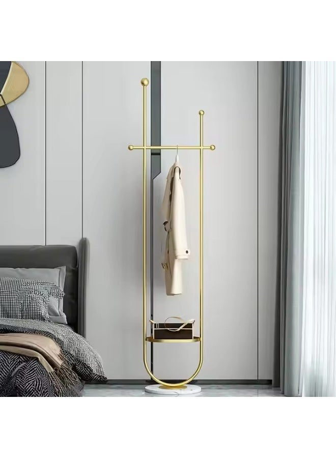 Y&D حامل معاطف معدني على شكل U باللون الذهبي قائم بذاته مع قاعدة رخامية ارتفاع 190 سم - Image 2